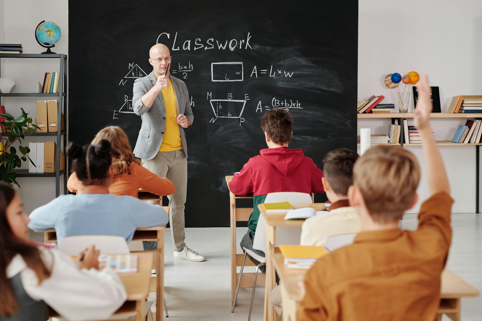 Children sitting in the classroom